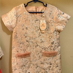 Elegant Floral Kids Dress in Cream by Doe a Dear